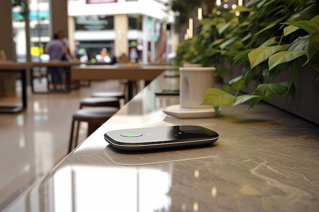 Advanced wireless charging infrastructure in public places AI generated