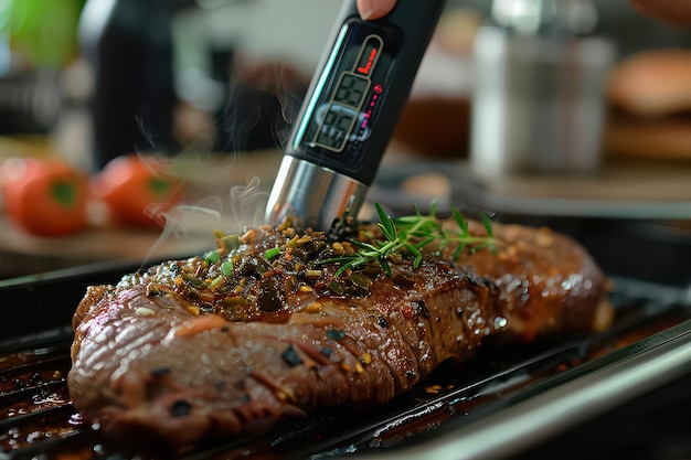 Photo advanced wireless meat thermometer technology