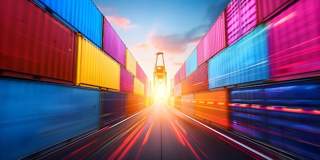 Advancements in Global Trade Shipping Technology Enhance Cargo Truck Transport on Highways Concept Global Trade Shipping Technology Cargo Transport Highways Advancements