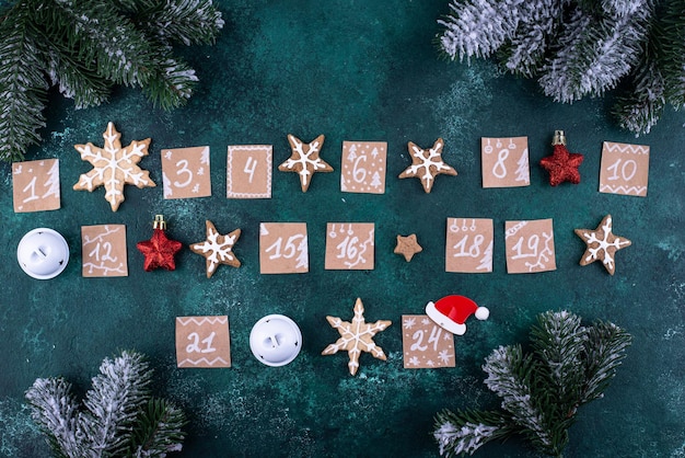 Advent calendar made from craft paper