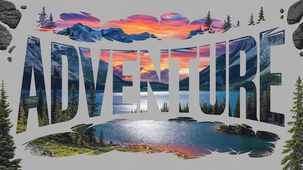 Photo adventure bold adventure typography tshirt designs perfect for outdoor enthusiasts