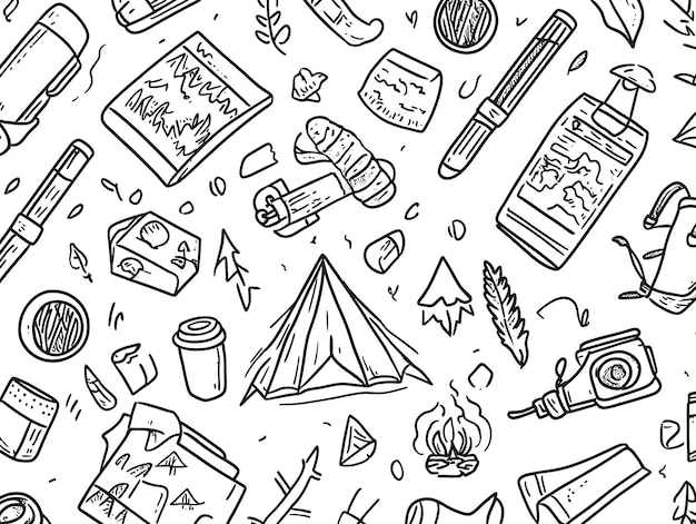 Adventure Essentials A HandDrawn Camping Collection