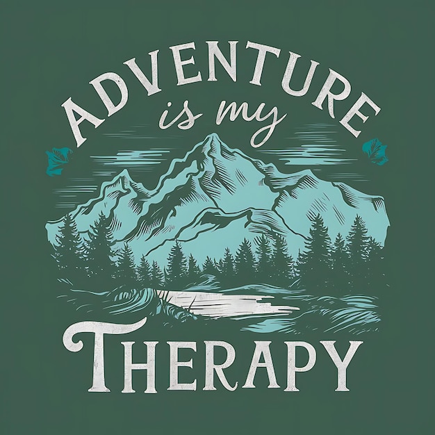 Photo adventure is my therapy typography design