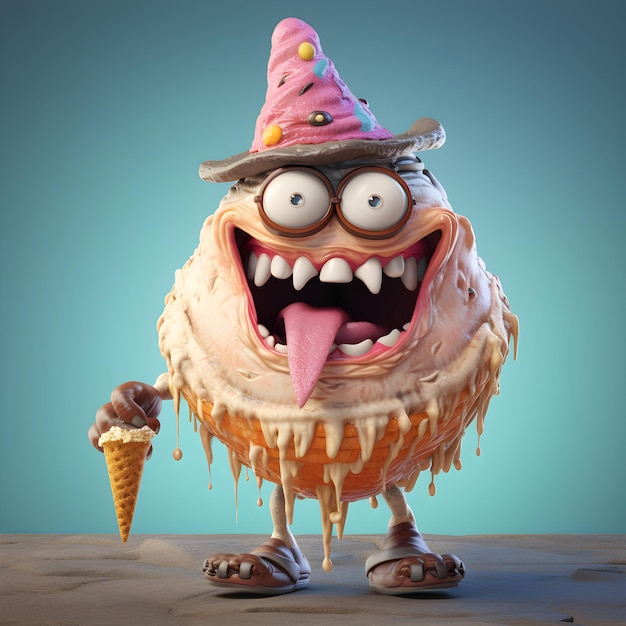 Adventure Pirate Ice Cream Monster 3D Cartoon