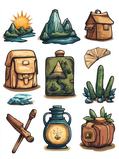 Photo adventure time handdrawn game assets