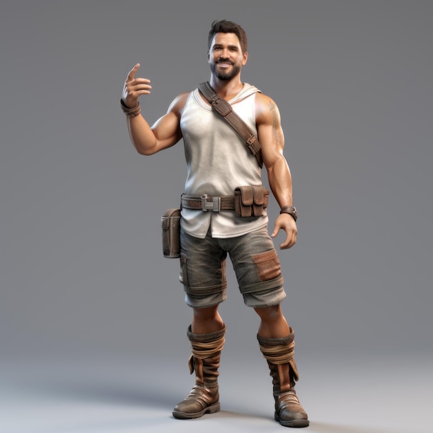 Adventureready Male Character With Easy Smile And Tomb Raider Style