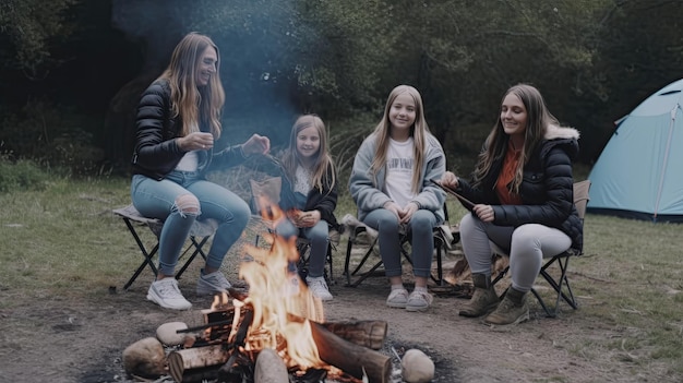 For the adventurous mom a camping trip is a perfect way to celebrate Mother's Day complete with campfire cooking fishing and exploring the wilderness Generated by AI