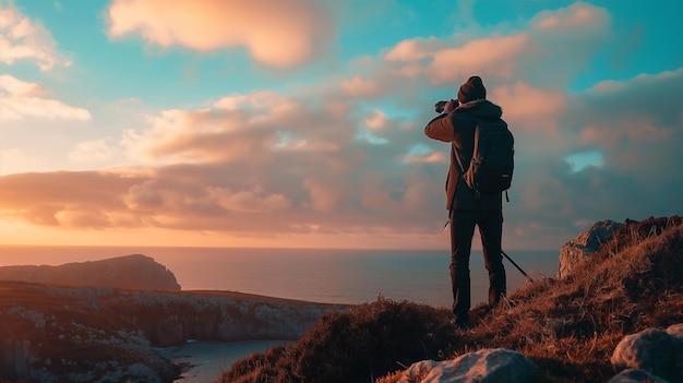 Adventurous Photographer Capturing the Beauty of Nature