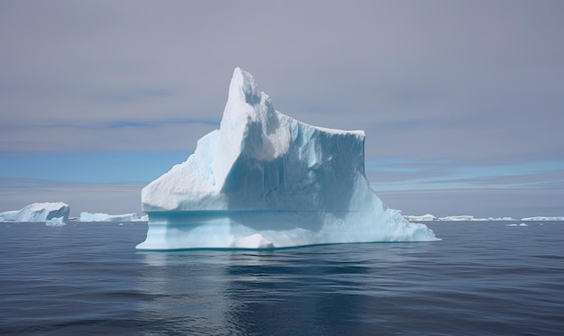 Adventurous tourists observe floating iceberg in polar sea Creating using generative AI tools