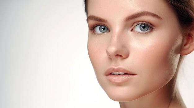 Advertisement for glowing skin care for beautiful women's facial skin healthy and smooth