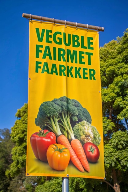 Advertising banner for vegetable farmer market