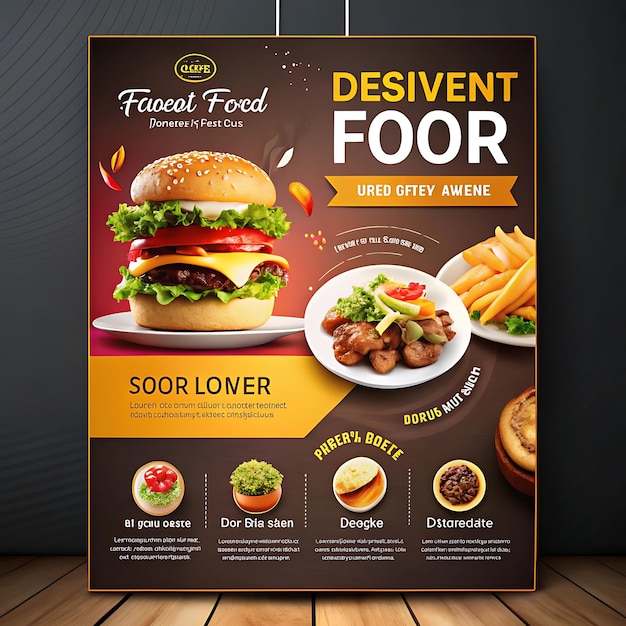 Photo the advertising food poster flyer design templte very nice imageai generator