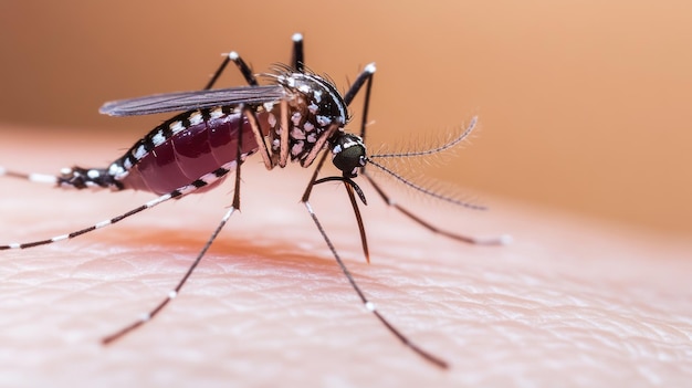 Photo aedes aegypti mosquito on skin