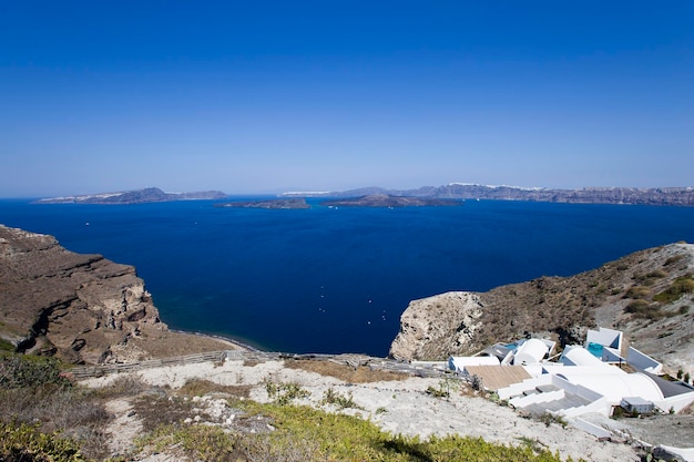 Aegean sea view from Santorini island Greece