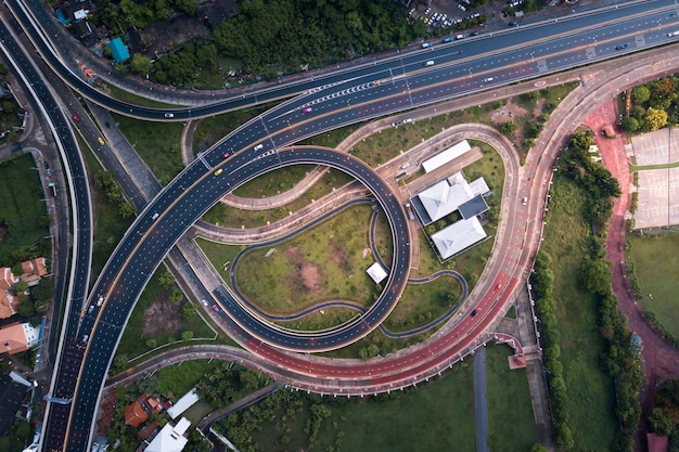 the aerail view of Grade separation street