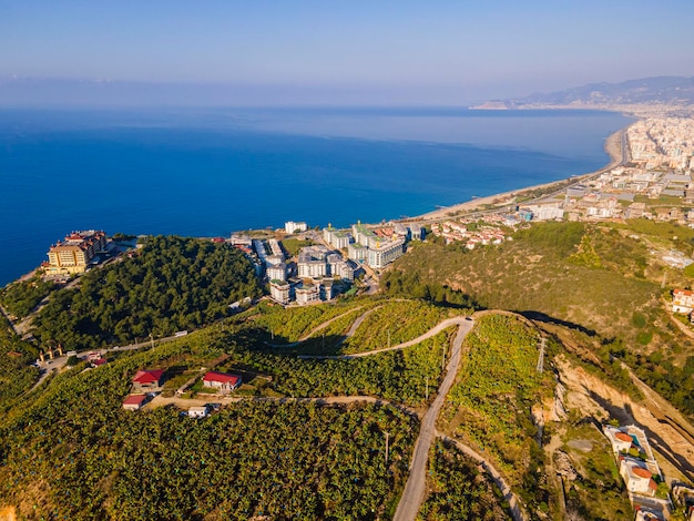 aerial Alanya city and sea view