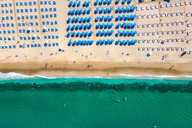 aerial beach and sea. summer Alanya city