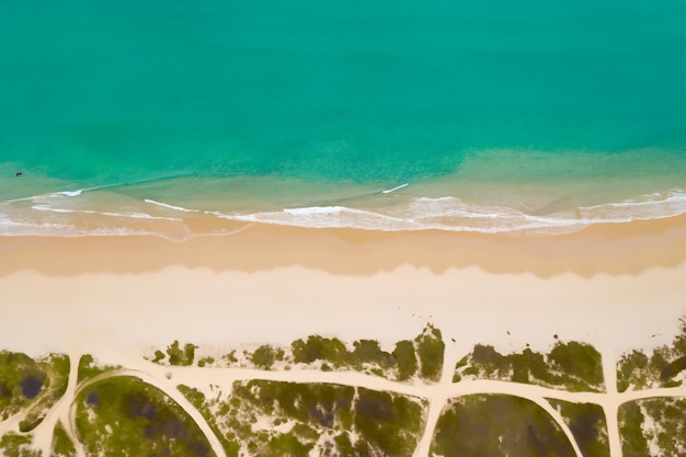 Aerial Bliss Stunning White Sands Beach from Above