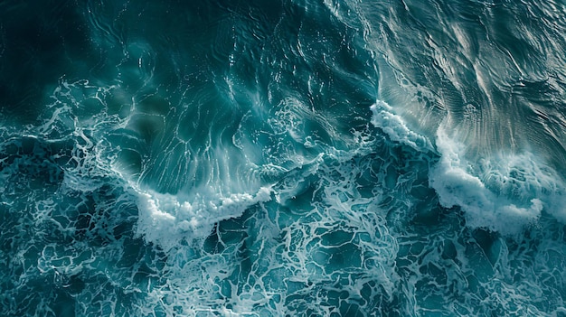 Aerial Blue Birds Eye View of a Serene Ocean Landscape