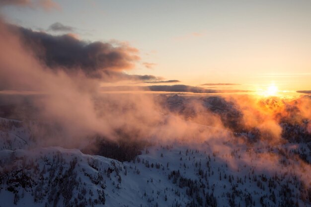 Aerial Canadian Mountain Landscape Nature Background