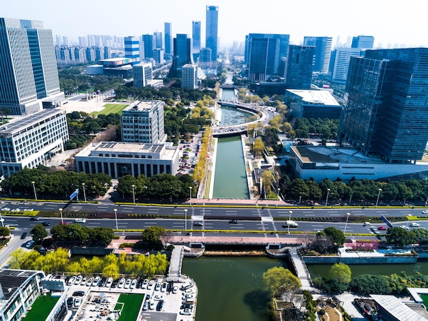 Aerial City Scenery