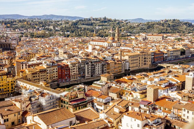 Aerial cityscape of florence city italy