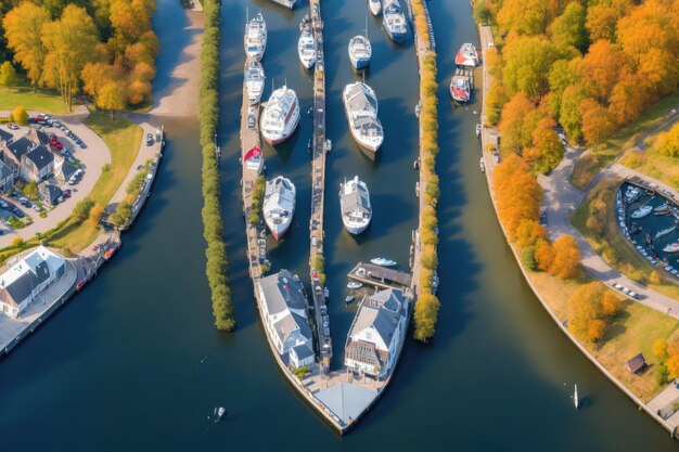 Aerial_drone_photo_of_Boat_dock_in_the_netherla