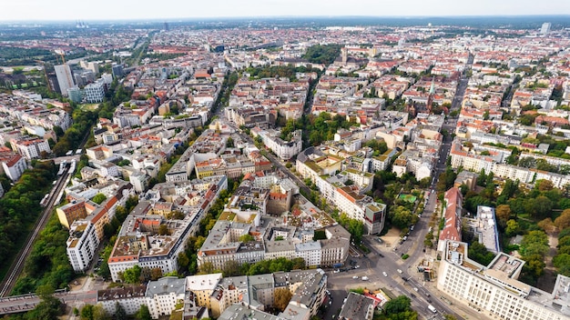 Aerial drone view of Berlin Germany