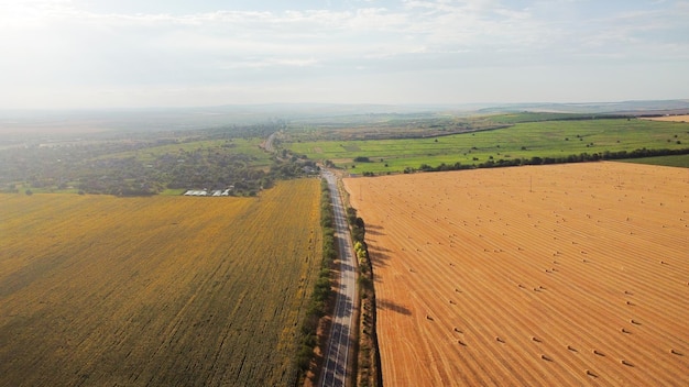 Aerial drone view of nature in Moldova