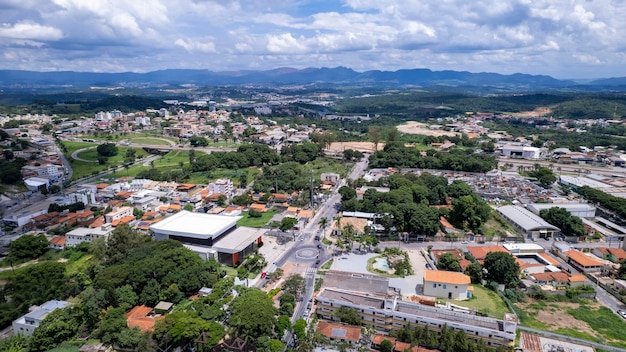 Aerial image of the city of Betim Belo Horizonte Brazil Main square