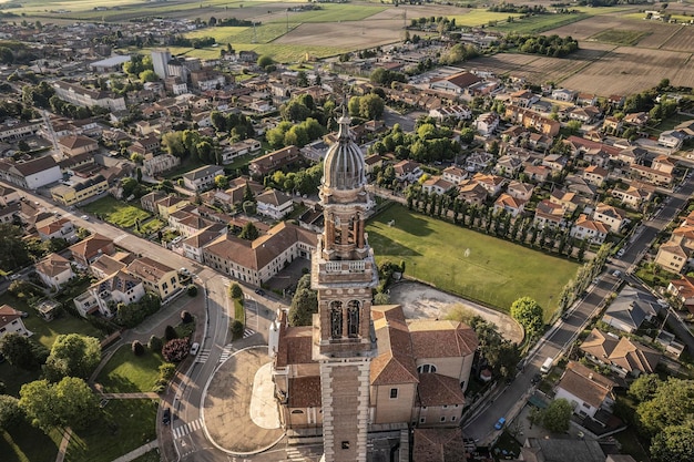 Aerial Image of Santa Sofia Bell Tower in Lendinara