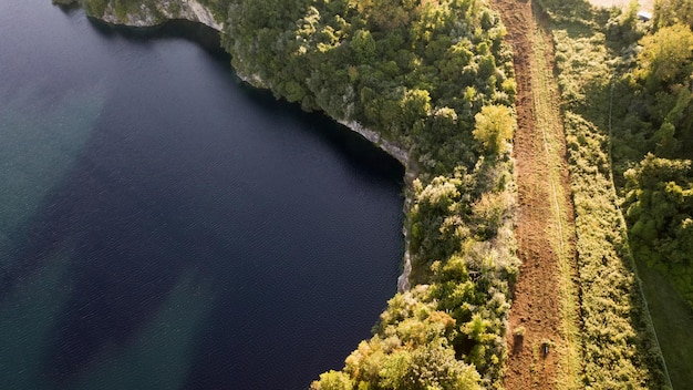 Aerial landscape shot upstate over Verplanck