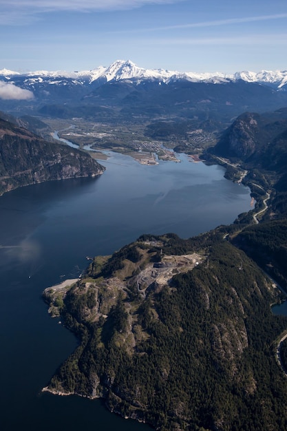 Aerial landscape view of the Canadian mountains Nature Background