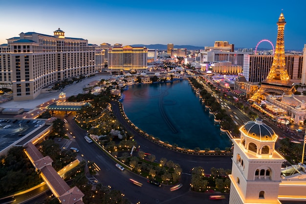 Aerial Las Vegas at night