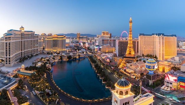 Aerial Las Vegas at night