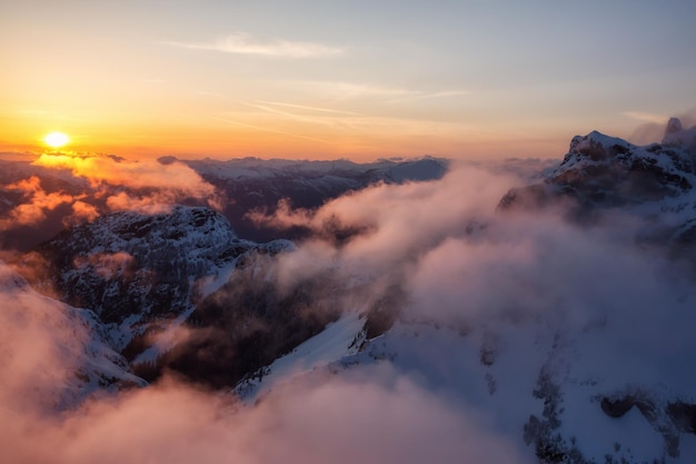 Aerial Mountain Landscape Canadian Nature Background