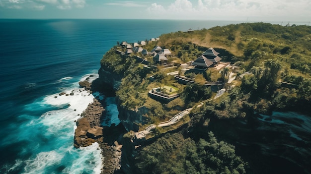 aerial ocean views in bali uluwatu