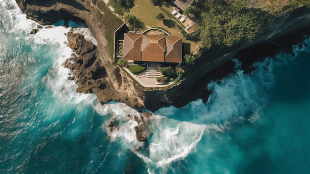 aerial ocean views in bali uluwatu