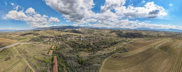 Aerial panorama of Lozenitsa Village Bulgaria