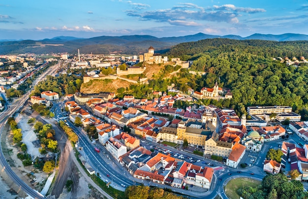 Aerial panorama of the old town of Trencin in Slovakia