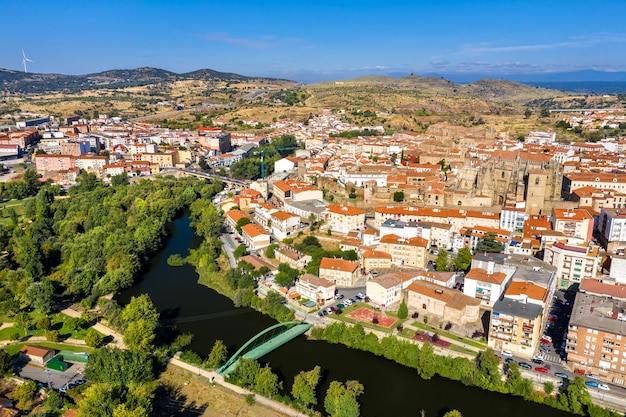 Aerial panorama of Plasencia in Spain