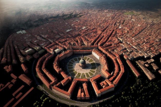 Aerial panorama of Turin Italys Piedmont area