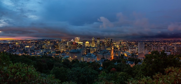 Aerial panoramic view of a beautiful modern downtown city