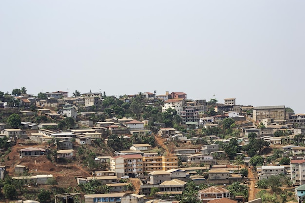 Photo aerial and panoramic view of buildings in the ngousso district of yaounde cameroon