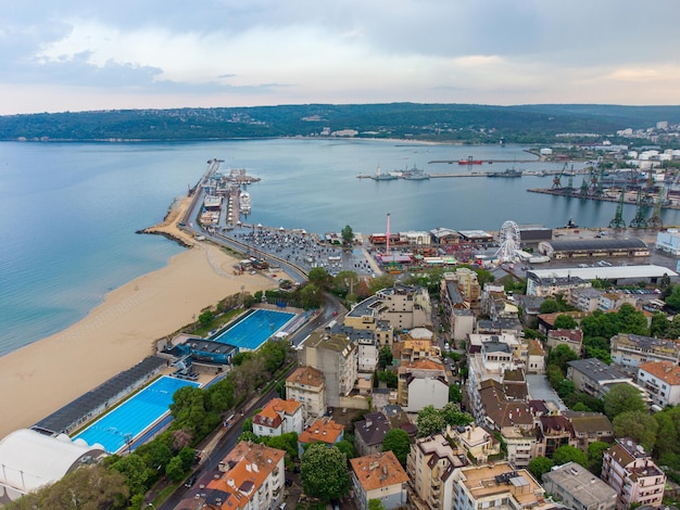 Aerial panoramic view of Varna Bulgaria