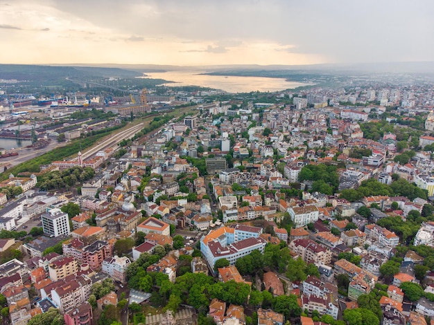 Aerial panoramic view of Varna Bulgaria