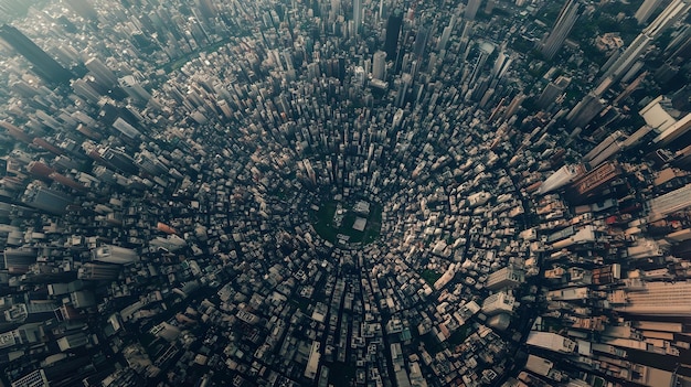 Aerial Perspective of Bustling Futuristic Cityscape as Dynamic InsectLike Ecosystem