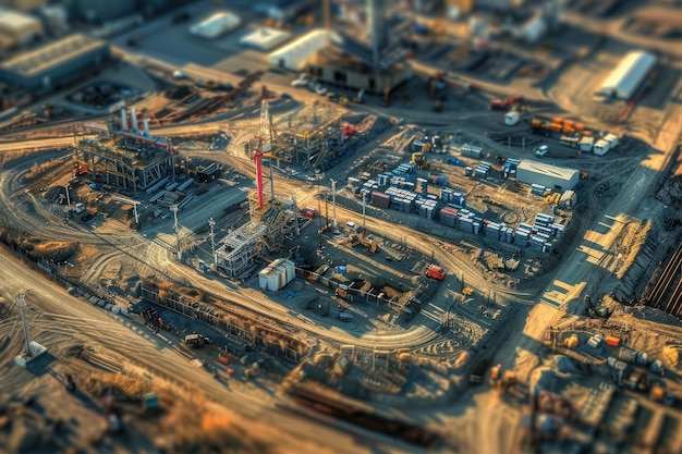 Aerial Photo Busy Industrial Construction Site