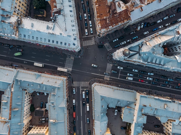 Aerial photo of Five corners square in historical center of St Petersburg