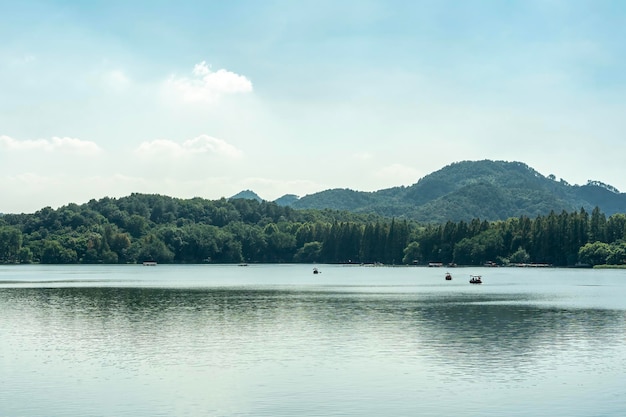 Aerial photo of Hangzhou West Lake urban landscape